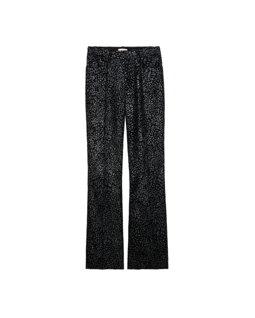 Pantalon piston velours glitter Zadig & Voltaire en coloris Black
