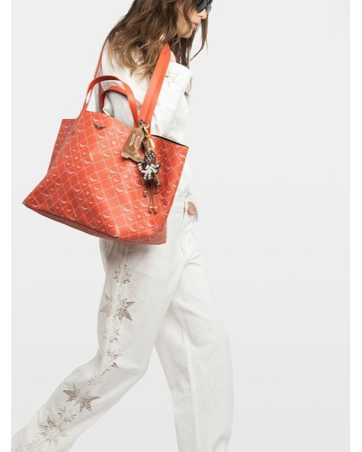 Zadig & Voltaire Orange Z Shopper Xl Monogram Bag