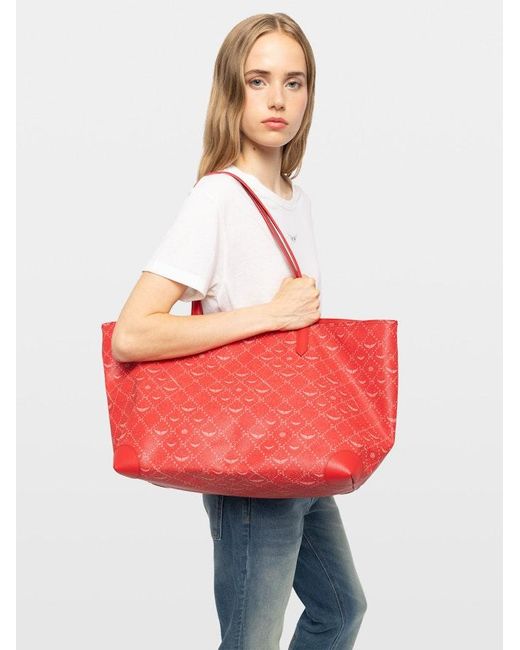 Zadig & Voltaire Red Z Shopper Xl Monogram Bag