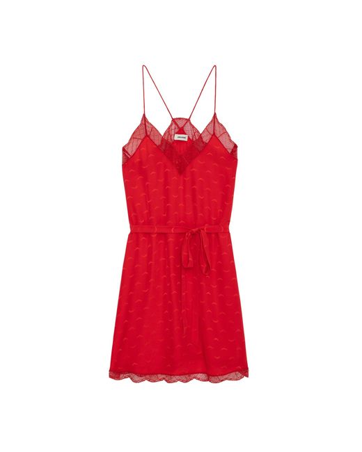 Zadig & Voltaire Red Ristyz Silk Jacquard Dress
