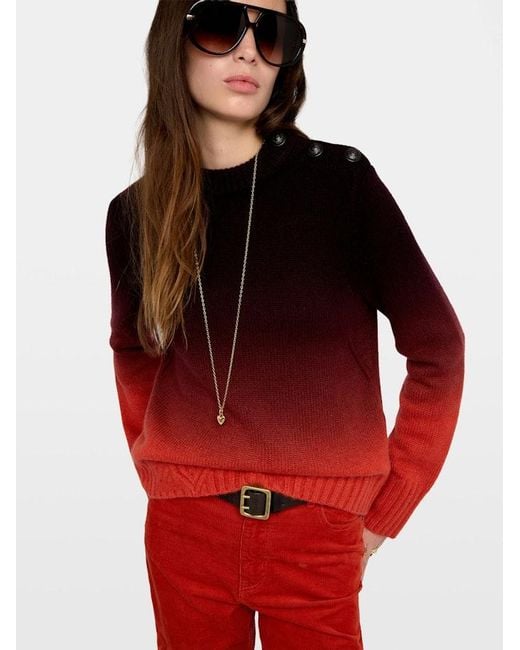 Zadig & Voltaire Red Malty Jumper 100% Cashmere