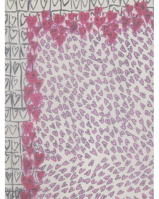 Zadig & Voltaire Purple Kerry Hearts Scarf