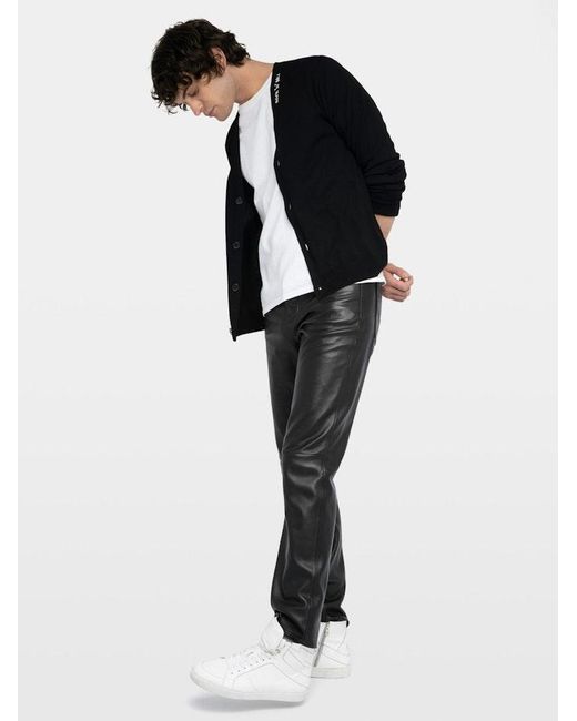 Zadig & Voltaire Black Remi Cardigan 100% Merino Wool for men