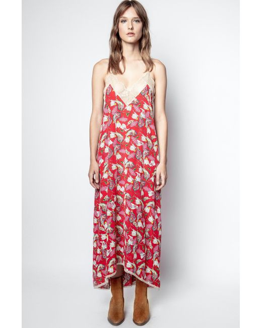 Zadig & Voltaire Red Risty Paisley Psyche Silk Dress