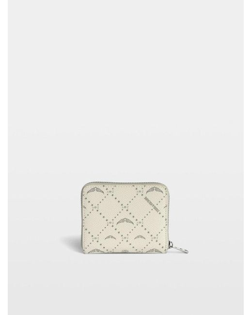 Zadig & Voltaire White Mini Zv Monogram Wallet