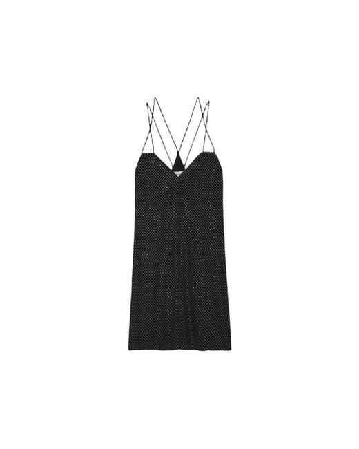 Zadig & Voltaire Black Rohana Diamante-Embellished Silk Mini Dress