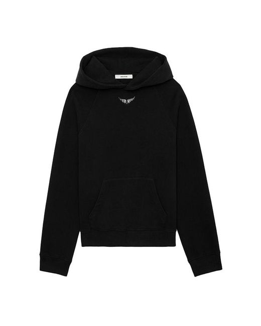 Zadig & Voltaire Black Georgy Diamante Wings Sweatshirt