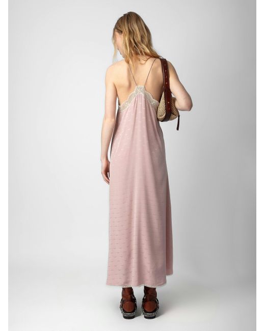 Zadig & Voltaire Pink Risty Silk Jacquard Dress
