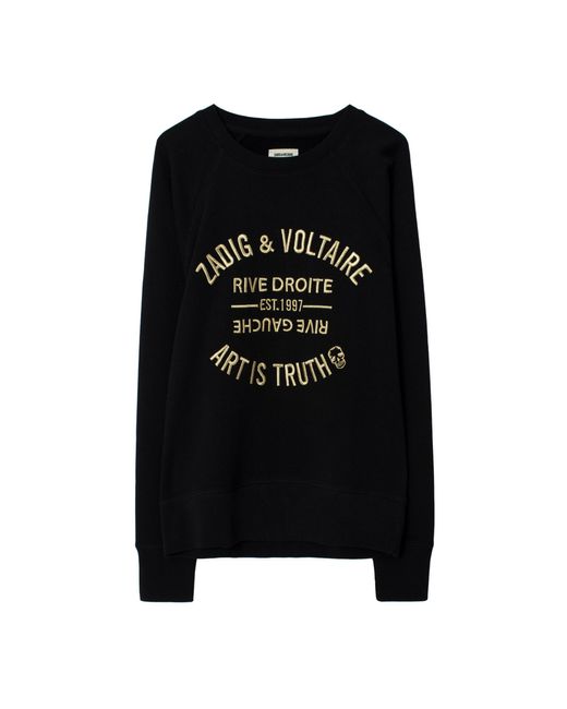 Sweatshirt upper blason brodé Zadig & Voltaire en coloris Black