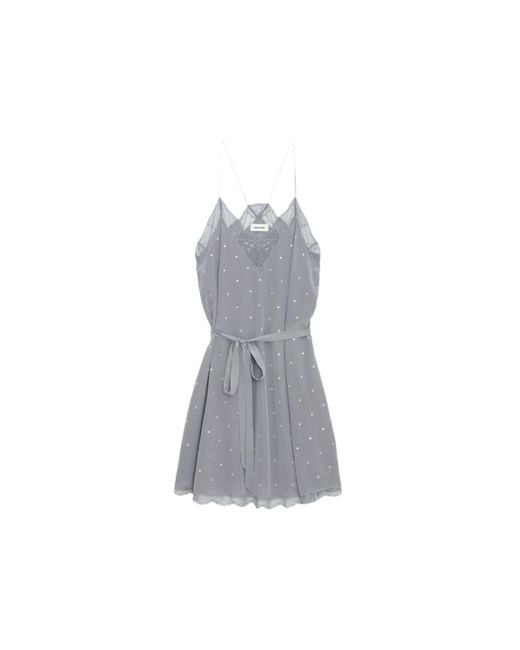 Zadig & Voltaire Gray Ristyz 100% Silk Dress