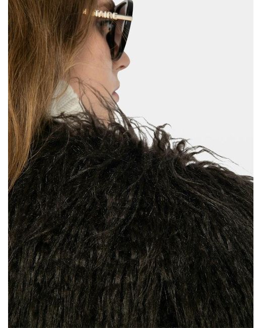Zadig & Voltaire Black Freddie Curly Faux Fur Coat