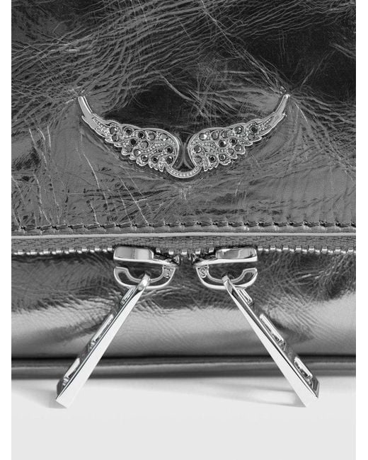 Zadig & Voltaire Gray Rock Mini Vintage Metal Clutch