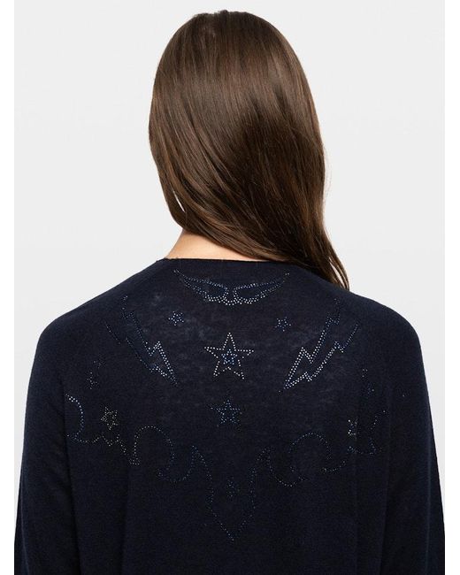Zadig & Voltaire Blue Daffyz Cardigan 100% Cashmere