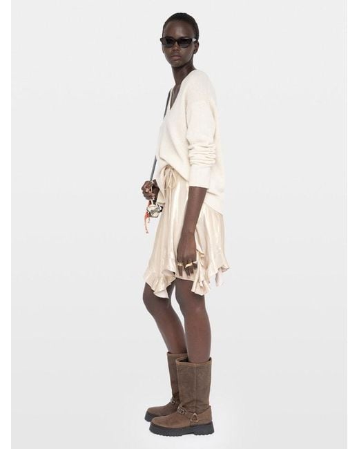 Zadig & Voltaire Natural Skirt Jetos Satin
