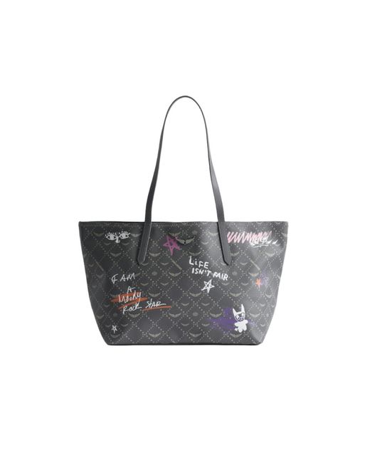 Zadig & Voltaire Gray Z Shopper Monogram Tag Bag