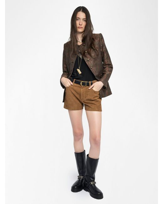 Short sadys cuir suede Zadig & Voltaire en coloris Natural