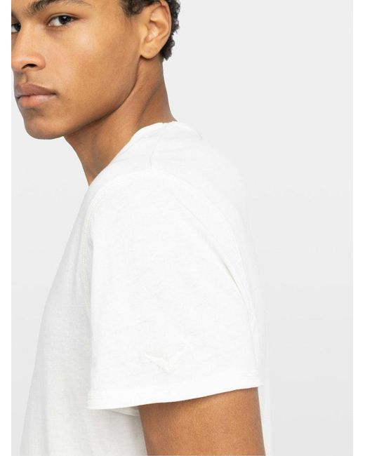 Zadig & Voltaire White Monastir Henley T-Shirt for men