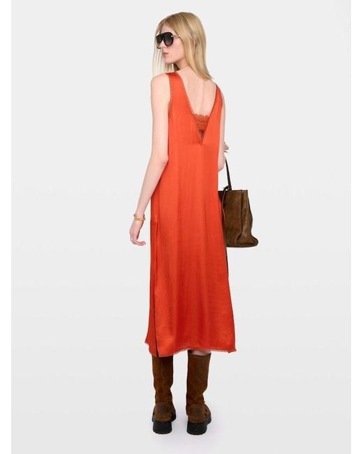 Zadig & Voltaire Orange Renzo Satin Dress