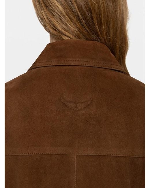 Zadig & Voltaire Brown Lessa Suede Leather Jacket