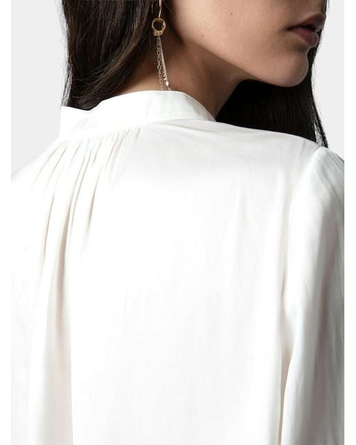 Zadig & Voltaire White Tink Satin Blouse
