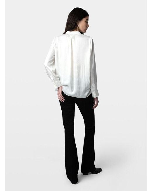 Zadig & Voltaire White Tink Satin Blouse