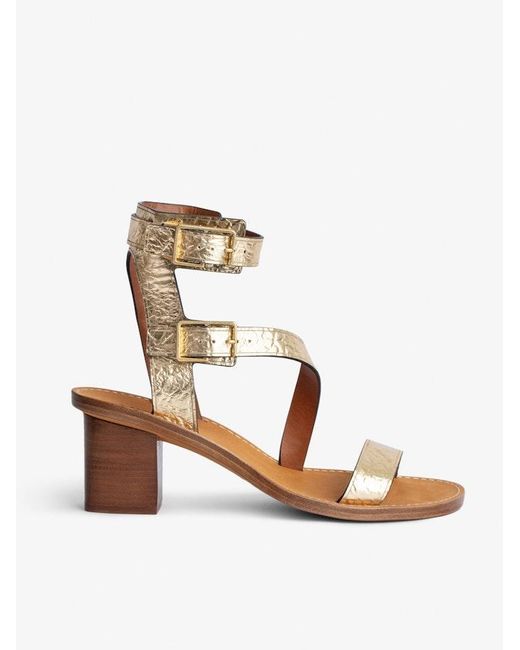 Zadig & Voltaire White Cecilia Crinkled Caprese Sandals