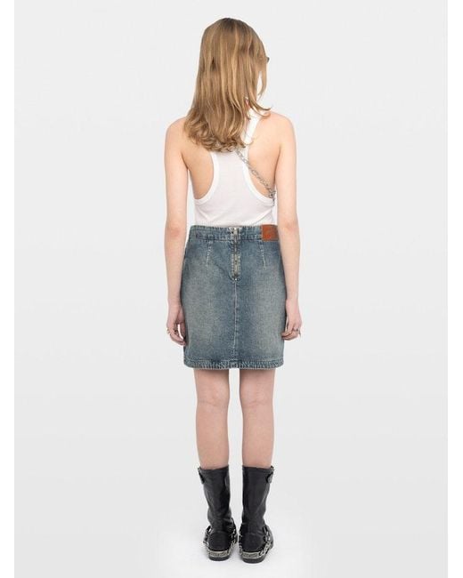 Zadig & Voltaire Blue Skirt Julipe Denim