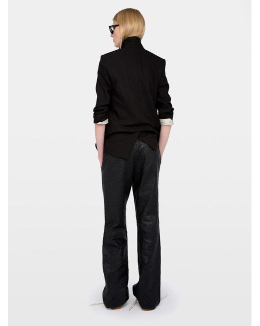 Zadig & Voltaire Black Pocha Crinkled Leather Trousers
