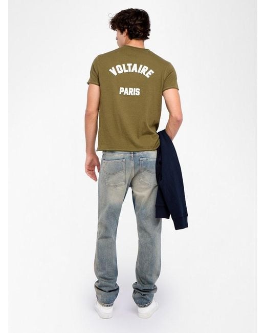 Zadig & Voltaire Green Monsatir Henley T-Shirt for men