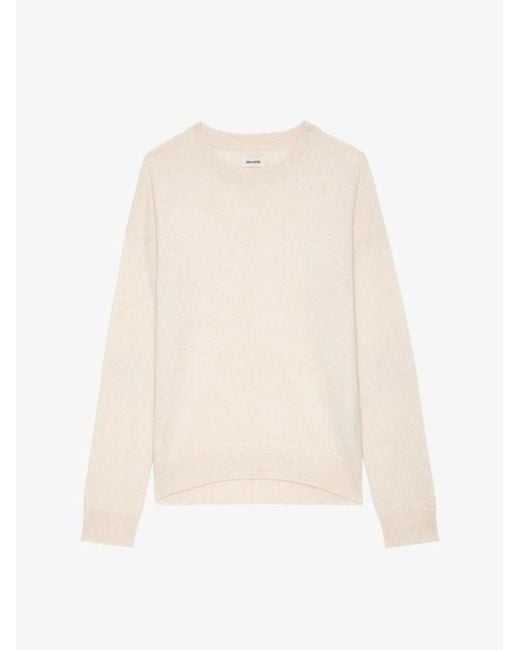 Zadig & Voltaire White Cici Patch Cashmere Sweater