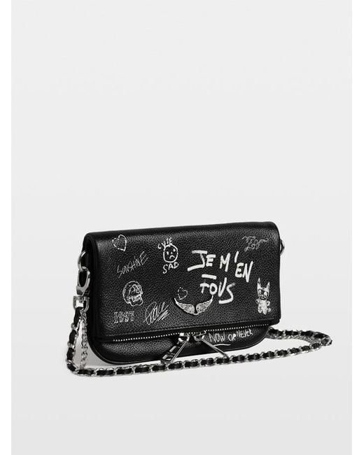 Zadig & Voltaire Black Rock Mini Arty Tag Clutch