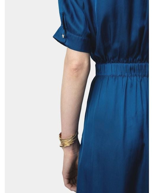 Zadig & Voltaire Blue Rima Satin Dress