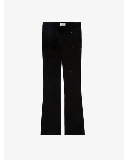 Zadig & Voltaire Black Poxy Silk Strass Trousers