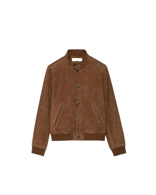 Zadig & Voltaire Brown Lonni Button Suede Jacket for men