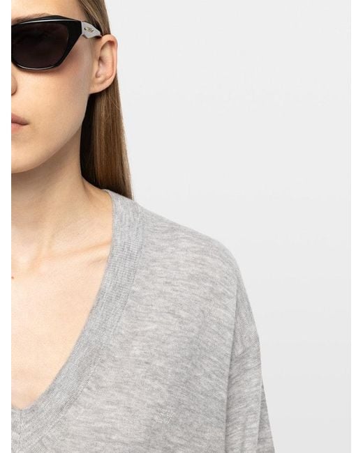 Zadig & Voltaire White Swyny Jumper 100% Cashmere