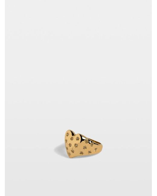 Zadig & Voltaire Metallic Heartbreaker Over Strass Ring