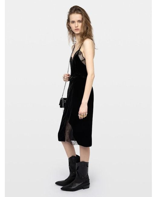 Zadig & Voltaire Black Julen Velvet Skirt