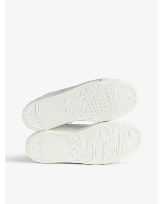 Zadig & Voltaire White Zv1747 La Flash Low-top Platform Sneakers