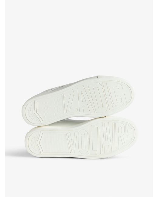 Zadig & Voltaire White La Flash Leather Low-top Trainers