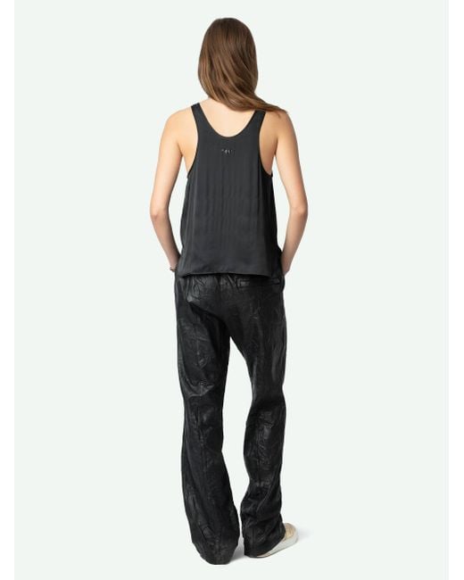 Zadig & Voltaire Blue Tarys Satin Top