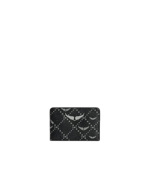 Zadig & Voltaire Black Zv Pass Monogram Card Holder