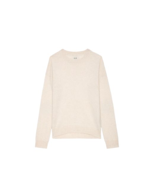 Zadig & Voltaire Natural Cici Patch Jumper 100% Cashmere
