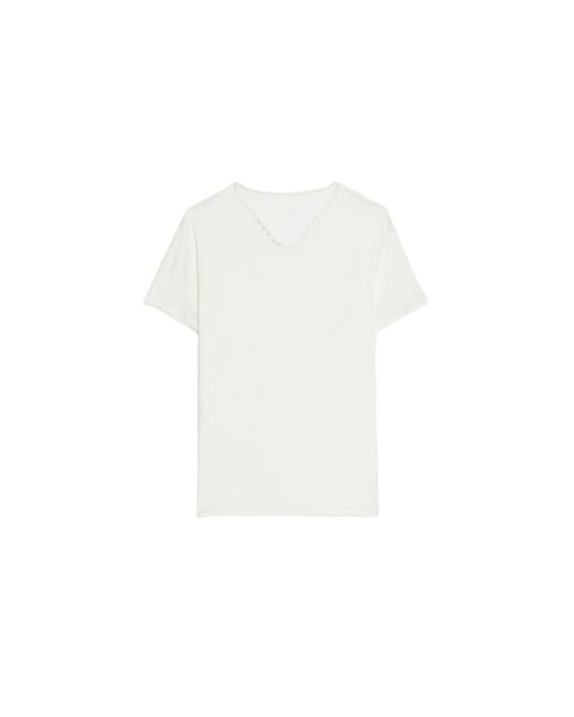 Zadig & Voltaire White Monastir Henley T-Shirt for men