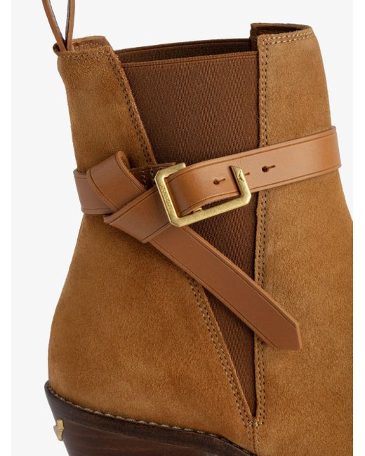 Zadig & Voltaire Brown Tyler Cecilia C-buckle Suede Heeled Ankle Boots