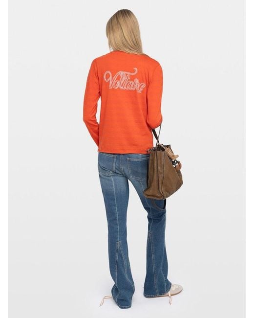 Zadig & Voltaire Red Henley T-Shirt