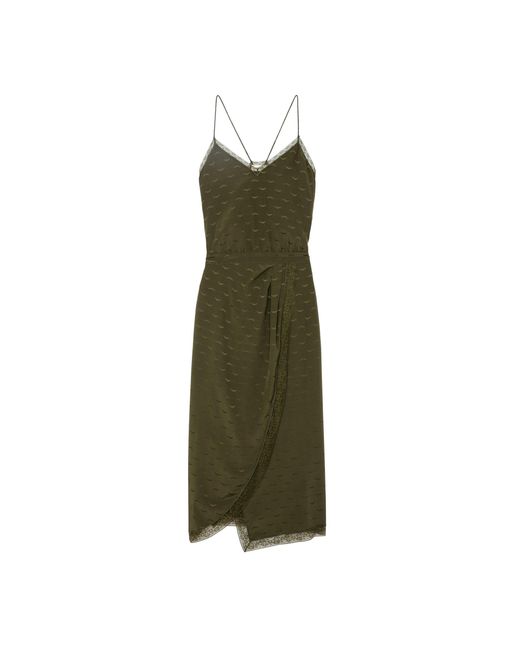 Zadig & Voltaire Green Rixi Silk Jacquard Dress