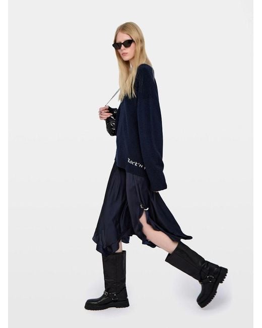 Zadig & Voltaire Blue Jeto Satin Skirt