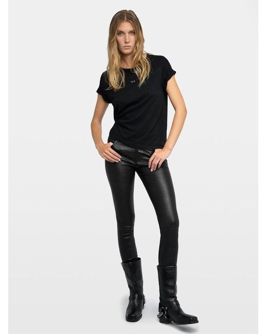 Zadig & Voltaire Black Phlame Leather Trousers