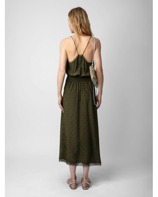 Zadig & Voltaire Green Rixi Silk Jacquard Dress