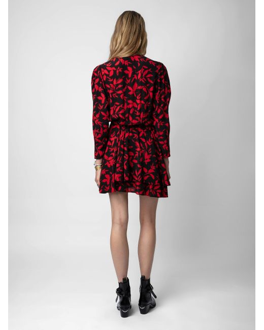 Zadig & Voltaire Red Rogers Crepe A-line Dress